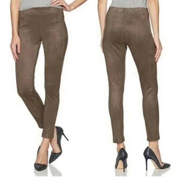IVANKA TRUMP Women's Faux Suede Tan Pull On Slim Fit Strechy Pants Size S - Picture 1 of 11